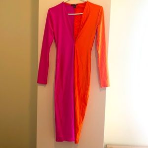 Dress color Hot pink/Neon Orange. Size M.
